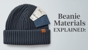 Merino wool beanie knitted with 18.5-micron fibers showing surface loft, keratin crimp morphology, and high thermal resistance structure