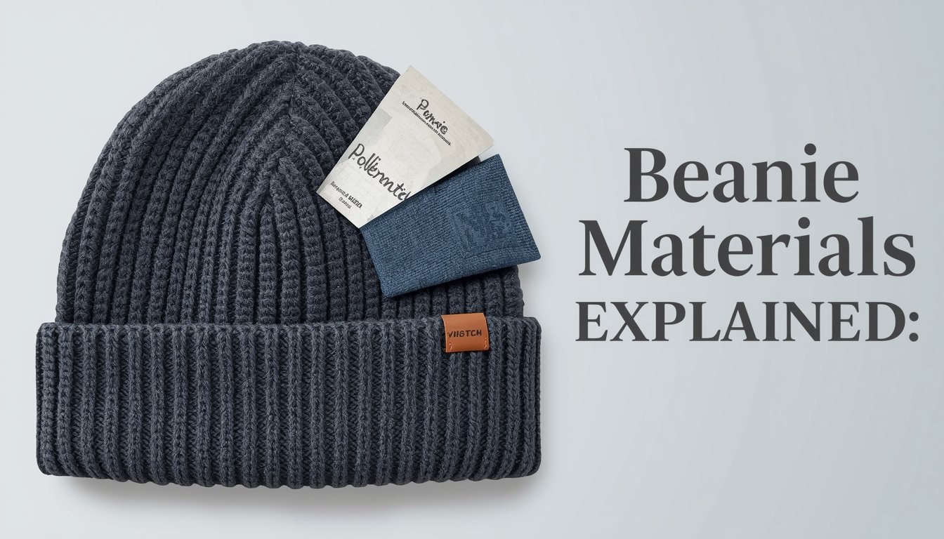 Merino wool beanie knitted with 18.5-micron fibers showing surface loft, keratin crimp morphology, and high thermal resistance structure